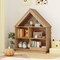 Kids Dollhouse Bookshelf Natural MDF and Engineered Wood 3 Tier Toy and Book Storage Organizer